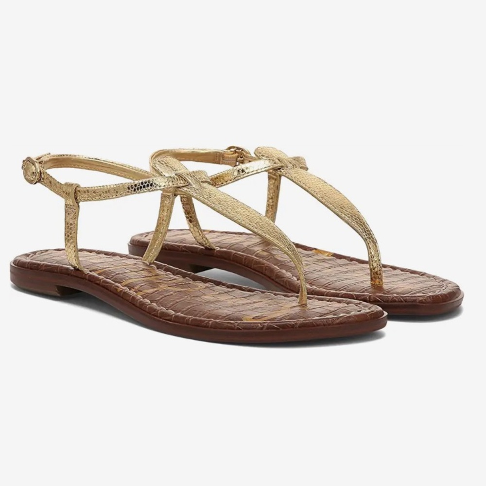 Sam Edelman 9.5 medium silver croc GiGi thong sandals